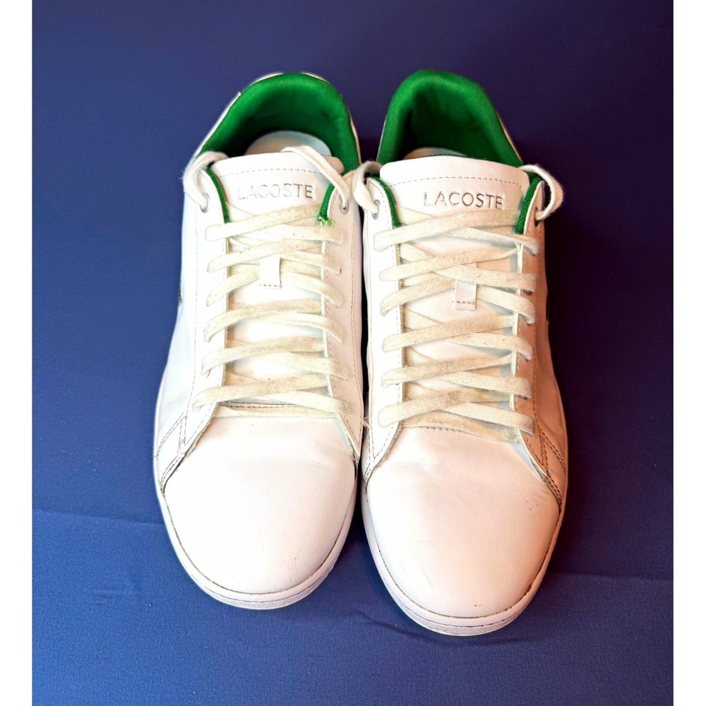 Lacoste Low Top Lace-Up Athletic Sneaker White/Green Solid 737SMA0052
